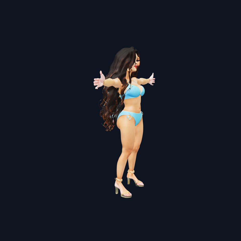 Curly Hair Bikini model pack
